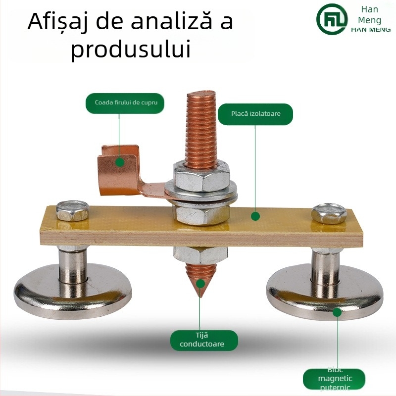 Instrument magnetic de împământare pentru reparații din tablă, clemă de împământare din cupru pentru sudură, mașină de formare auto, conductor de împământare