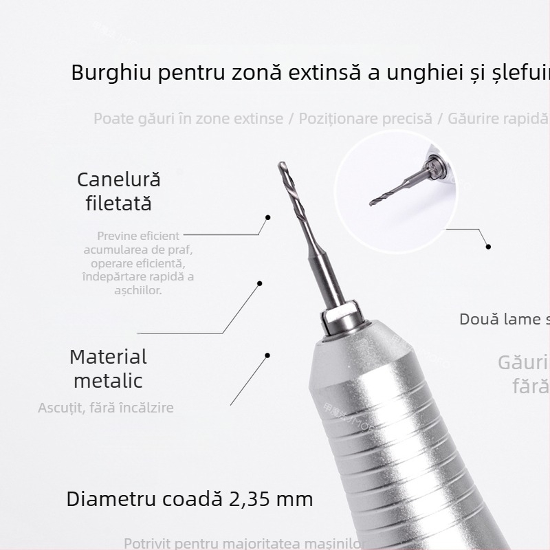 Cap de frezare unghii cu diamant încrustat, vârf extensibil pentru perforare rapidă, burghiu de manichiură din oțel wolfram