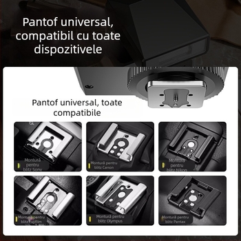 Blitz pentru hot-shoe și lumină de umplere pentru camere mirrorless — Sony, Fujifilm, Canon, Nikon, Panasonic, streaming live