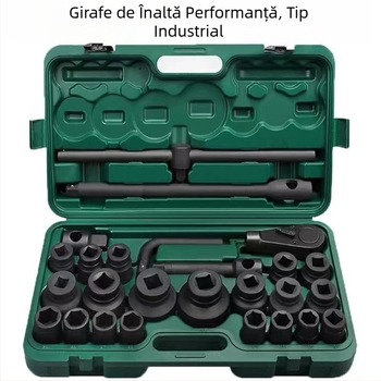 Set pneumatic de șuruburi 3/4, 26 piese, cu prindere 1/2 in și 1 in, pentru reparații auto