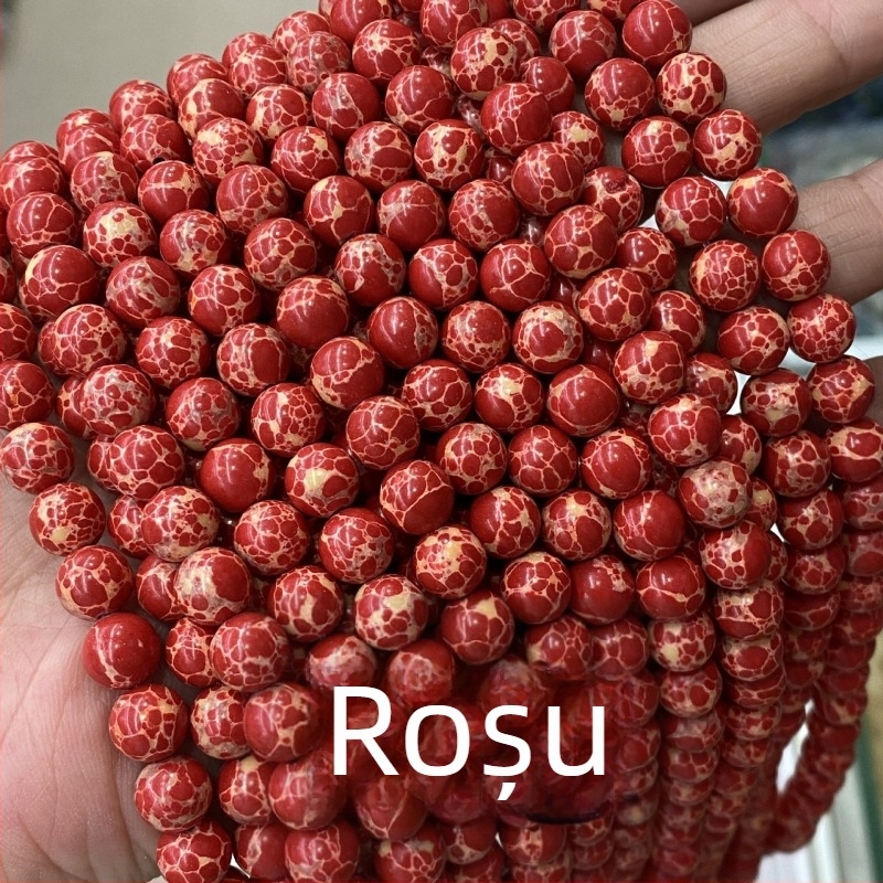 Mărgele deschise din piatră imperială sintetică, turcoaz imperial rotund, multicolor pentru bijuterii, sediment marin