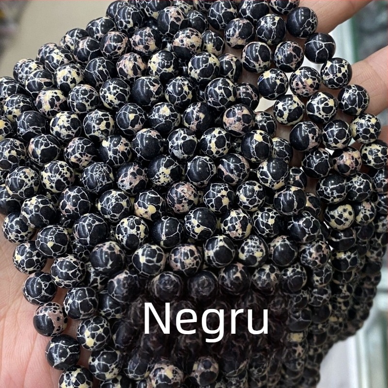 Mărgele deschise din piatră imperială sintetică, turcoaz imperial rotund, multicolor pentru bijuterii, sediment marin