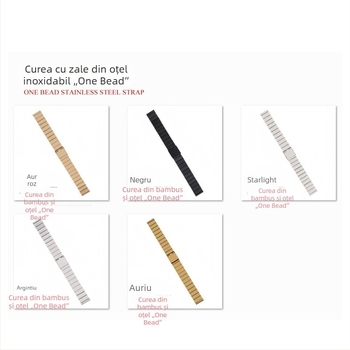Brățară Apple Watch din metal, 14 mm, lanț plat bead-link, profil subțire