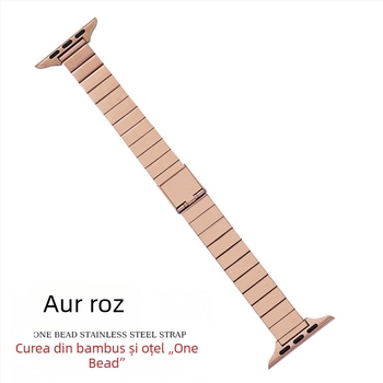 Brățară Apple Watch din metal, 14 mm, lanț plat bead-link, profil subțire