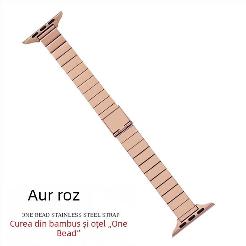 Brățară Apple Watch din metal, 14 mm, lanț plat bead-link, profil subțire
