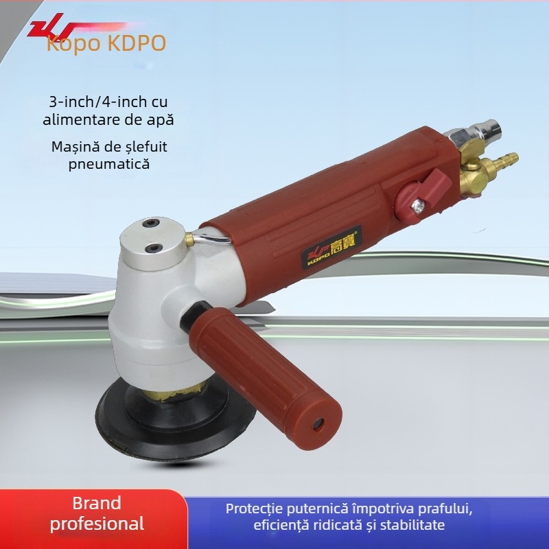 Kaobao Mașină pneumatică de șlefuire și lustruire cu apă pentru piatră, șlefuire umedă, 3–4 inch