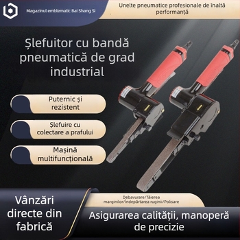 Șlefuitor pneumatic de mână pentru șlefuire și lustruire, bandă de șlefuire rotativă 10/20 mm, uscat, portabil