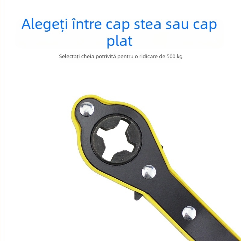 Unealtă universală de reparații auto: cric, cheie cu clichet manual