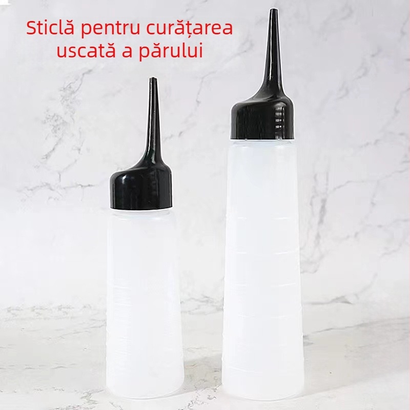 Sticlă de șampon cu duză dreaptă pentru spălarea părului, recipient picurător pentru soluția de permanent, recipient pentru tratamentele părului în salon