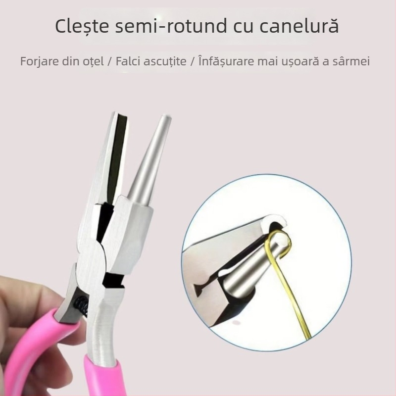 Clește pentru înfășurat sârmă cu nouă ace, canelură semi-convexă și gură semicirculară, unealtă DIY