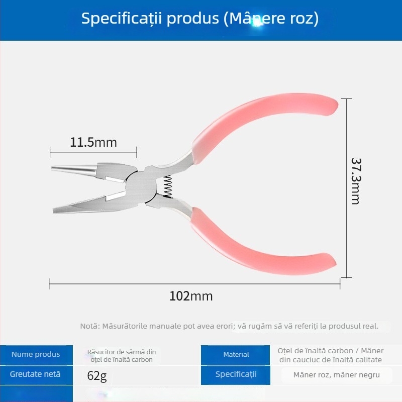 Clește pentru înfășurat sârmă cu nouă ace, canelură semi-convexă și gură semicirculară, unealtă DIY