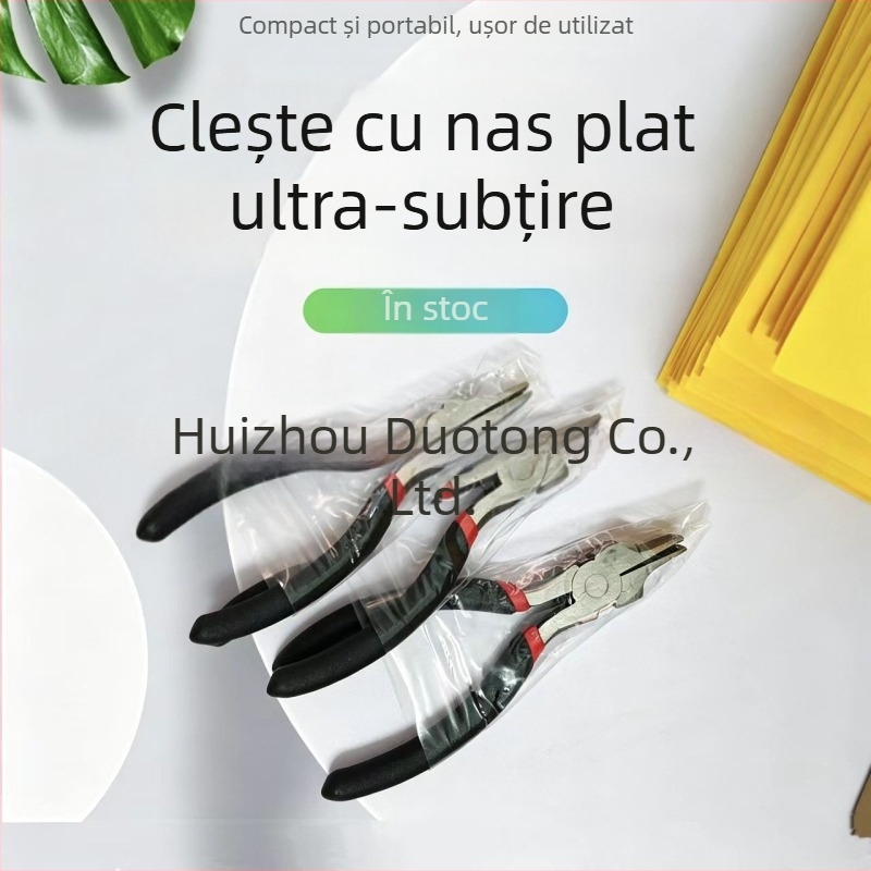 Clește multifuncțional Sanxin, în stoc, negru și roșu, personalizabil, vârf plat ultra-subțire, clește cu cioc de rață