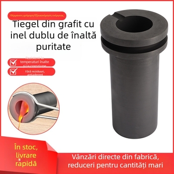 Cruciblu de grafit pentru temperaturi înalte, cruciblu cu inel dublu pentru topirea aurului, argintului, cuprului și aluminiului, accesorii pentru cuptorul de topire