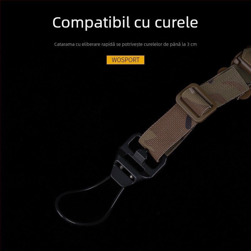 Curea pentru armă WOSPORT AK cu cataramă de eliberare rapidă, versiunea V2, din aliaj de aluminiu