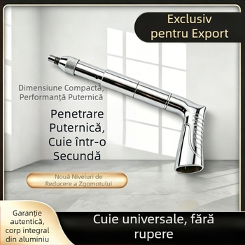 Pistol de cuie cu mâner din aluminiu îmbunătățit pentru montarea plafonului, instrument silențios pentru tâmplărie și decorare, model universal pentru diferite scenarii de instalare a plafonului