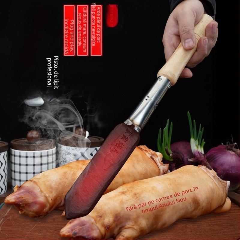 Fier electric pentru arderea părului de porc, a pielii și a cărnii; unealtă pentru prelucrarea cărnii