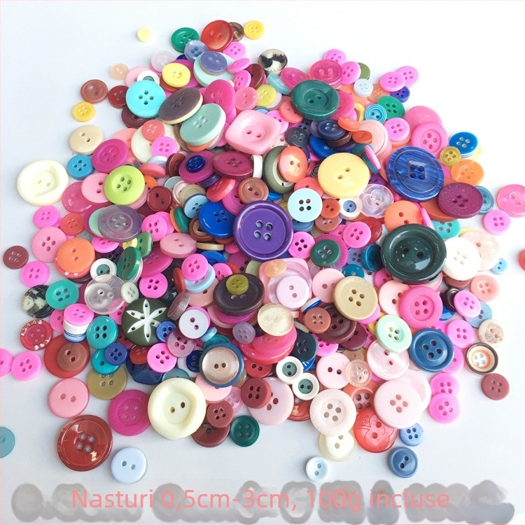 Butoane din rășină, cu două găuri, colorate, pentru proiecte DIY și jeanși