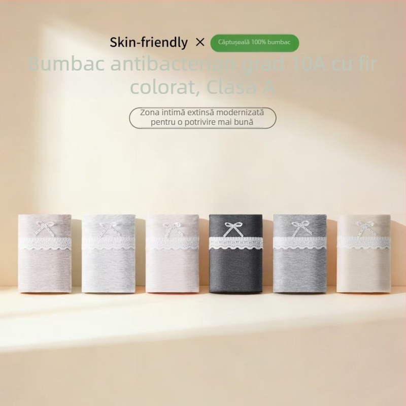 Lenjerie intimă pentru femei din bumbac 100%, antibacterian, bumbac integral, confort zilnic