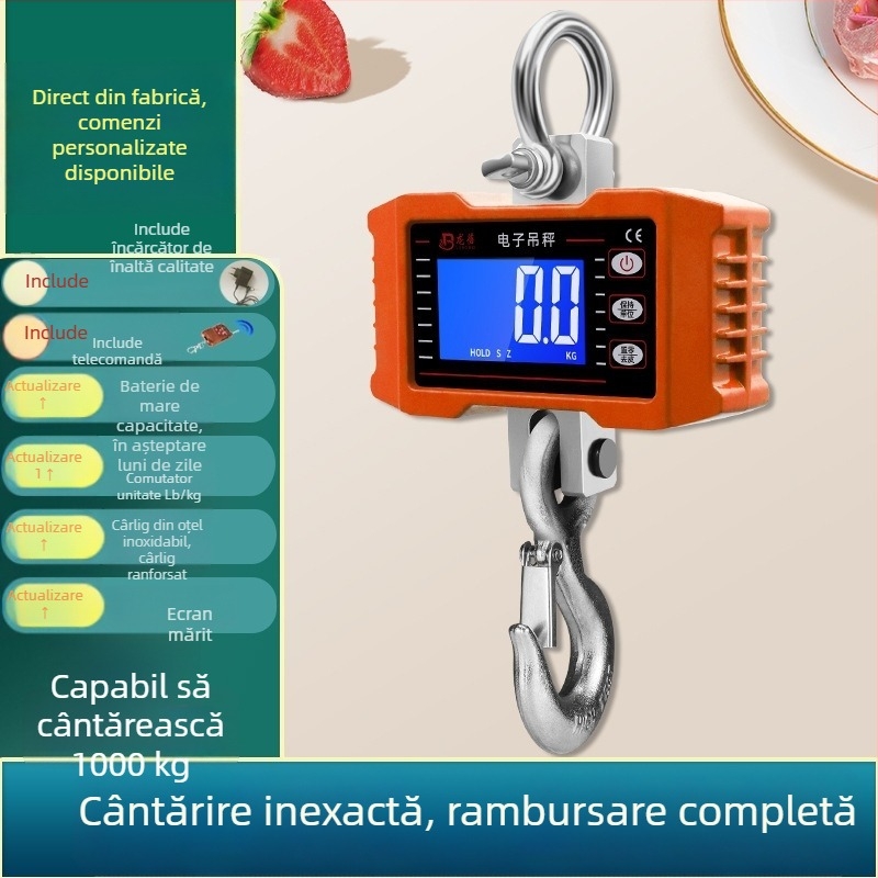 OCS-P1 cântar electronic suspendat, capacitate 1000 kg, cântar portabil cu cârlig, tracțiune 1–2 t