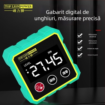Inclinometru digital cu bază magnetică și nivel electronic — riglă digitală pentru unghiuri pentru șantiere