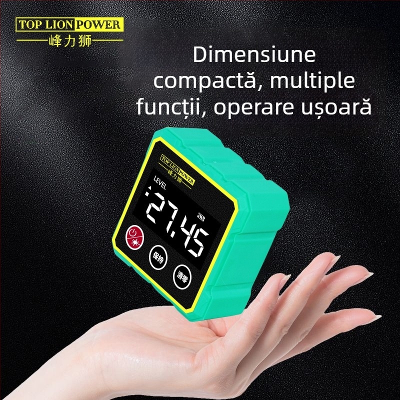 Inclinometru digital cu bază magnetică și nivel electronic — riglă digitală pentru unghiuri pentru șantiere