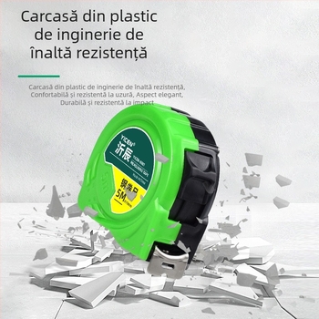 Bandă de măsurat 5-10 m, înaltă precizie, durabilă, îngroșată și anti-cadere, pentru tâmplărie și zidărie, bandă din oțel întărit