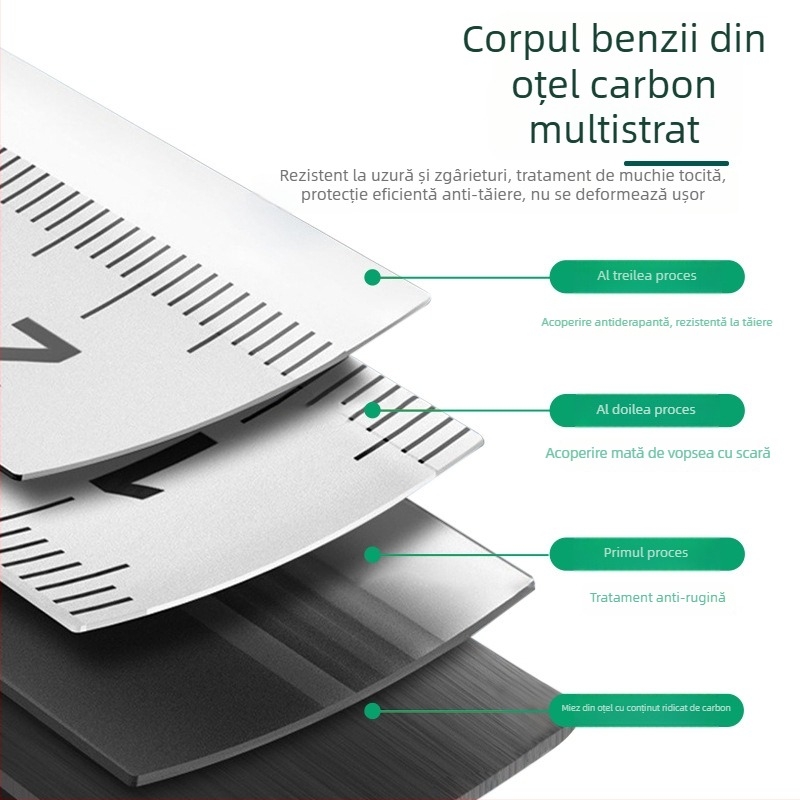 Bandă de măsurat 5-10 m, înaltă precizie, durabilă, îngroșată și anti-cadere, pentru tâmplărie și zidărie, bandă din oțel întărit