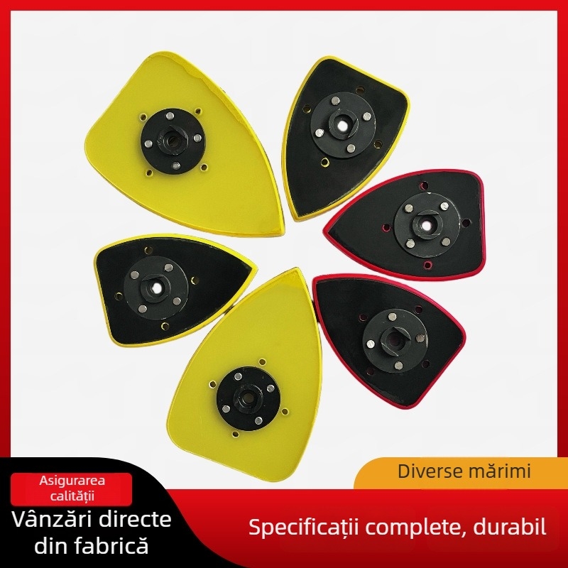 Disc de șlefuit triunghiular pneumatic, cu bază din spumă PU și disc de lustruire cu Velcro