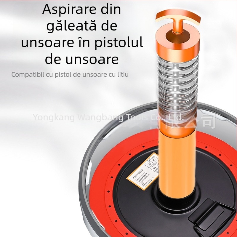 Set dual pentru pistol de ungere: tavă de aspirație a uleiului și tavă de presiune a uleiului, recipiente mari și mici de ulei, din aliaj de fier și plastic