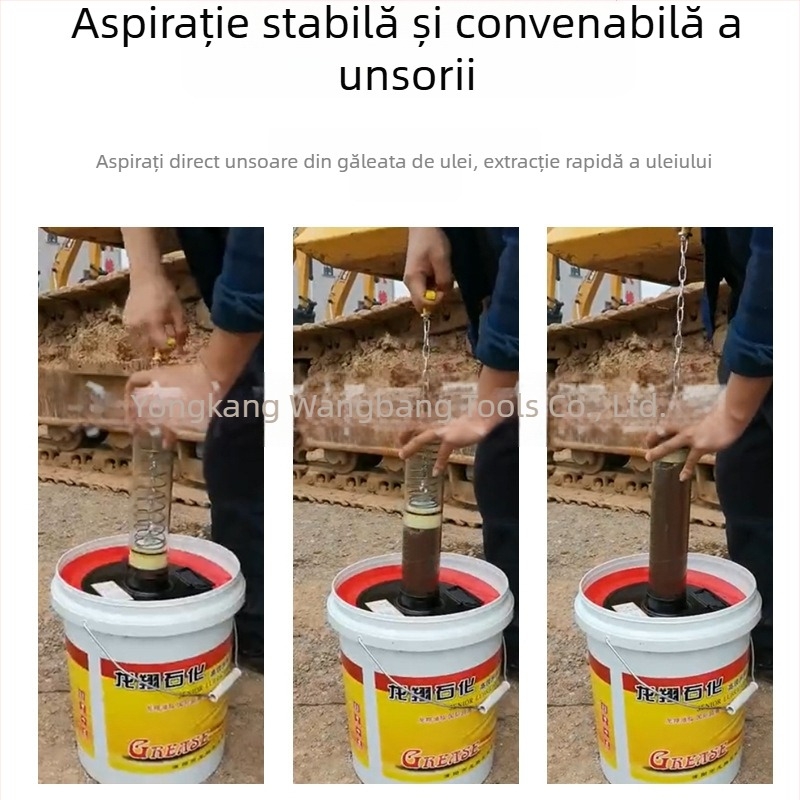 Set dual pentru pistol de ungere: tavă de aspirație a uleiului și tavă de presiune a uleiului, recipiente mari și mici de ulei, din aliaj de fier și plastic