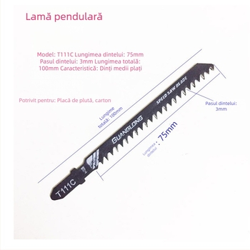 Lama fierăstrău pendular T118A, T244D, T111C, lamă pentru lemn cu dinți mari, pentru fierăstrău reciproc