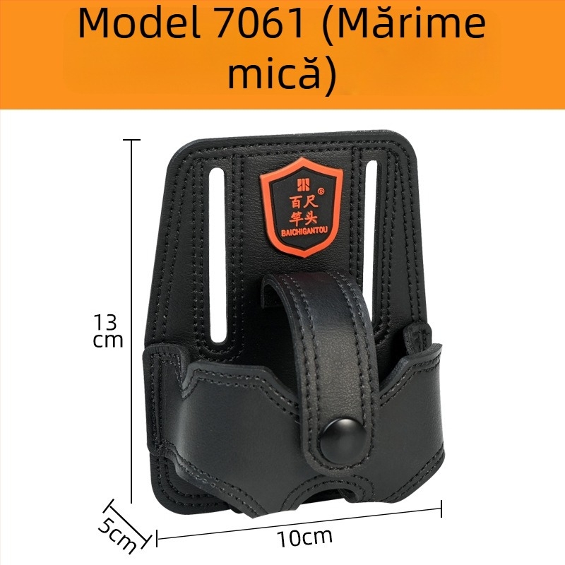 Geantă de talie pentru unelte cu bandă de măsură, piele microfibră, îngroșată, portabilă, compactă