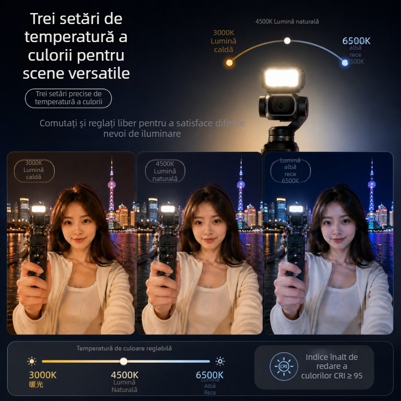 Lumină de umplere magnetică cu eliberare rapidă pentru DJI Pocket 3/4, accesoriu pentru înfrumusețare