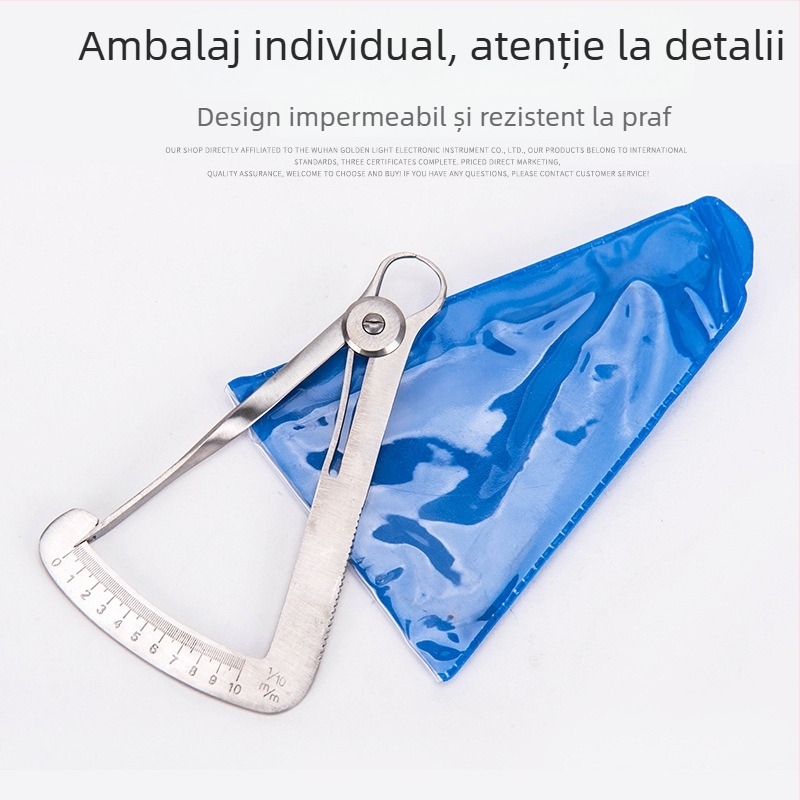 Caliper dentar din metal pentru măsurarea cerii și coroanei interne – înaltă precizie, oțel inoxidabil