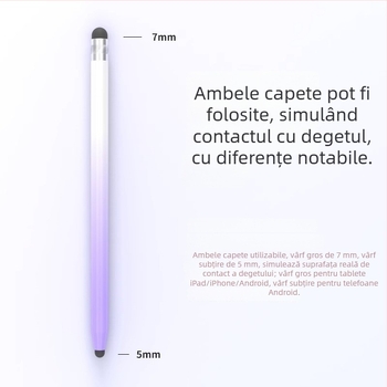 Stylus capacitiv universal cu vârf de silicon pentru telefoane și tablete — desen, editare, scriere