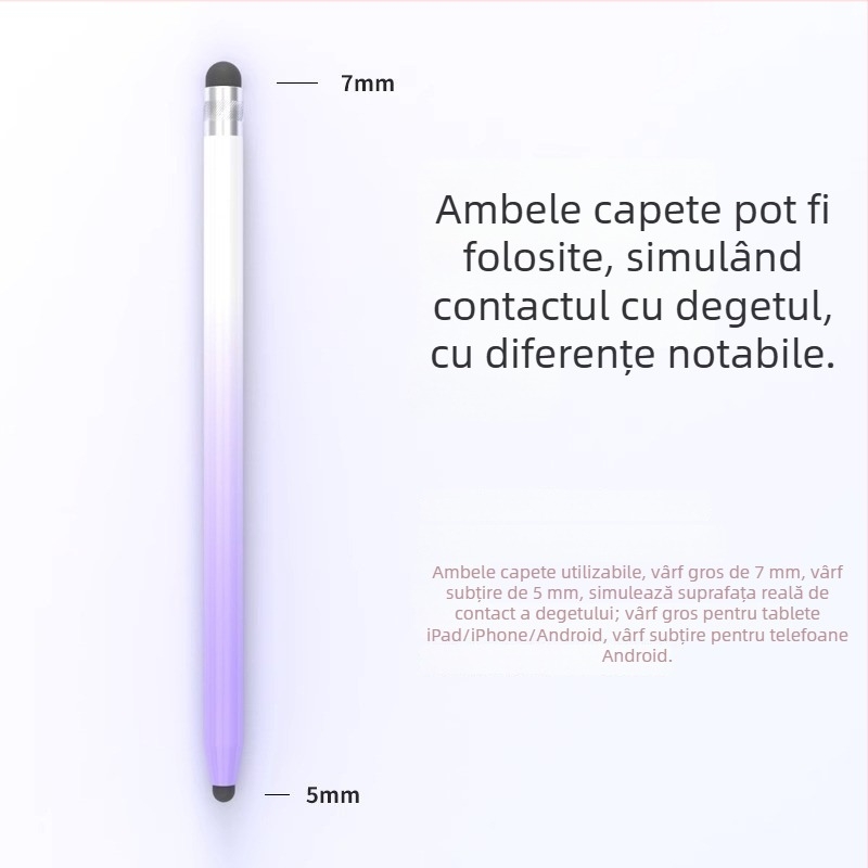 Stylus capacitiv universal cu vârf de silicon pentru telefoane și tablete — desen, editare, scriere
