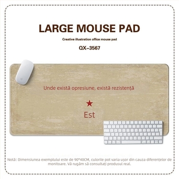 Pad de mouse oversized cu text patriotic inspirațional, design retro nostalgic minimalist; covoraș anti-alunecare pentru birou și tastatură.