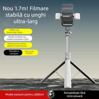 Selfie stick Bluetooth cu telecomandă, 1,7 m – trepied portabil pentru telefonul mobil