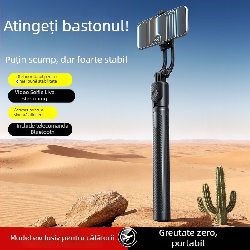 Selfie stick Bluetooth cu telecomandă, 1,7 m – trepied portabil pentru telefonul mobil
