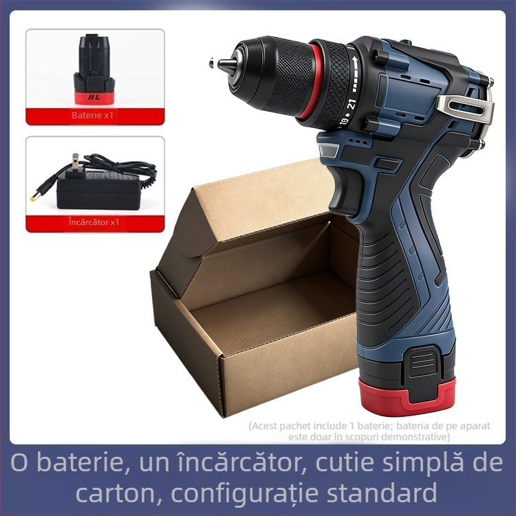 Bormașină cu acumulator 16,8V, fără percuție, putere mare, pentru uz casnic, șurubelniță electrică portabilă