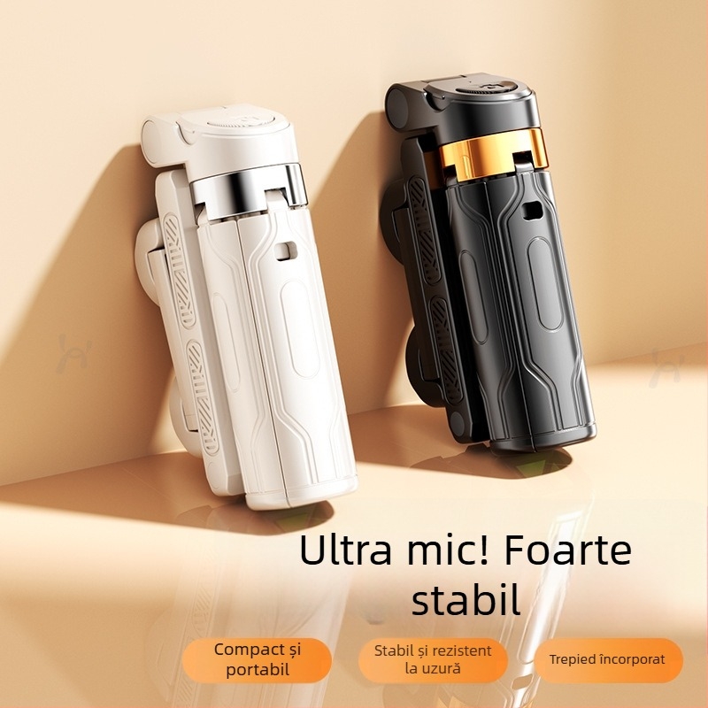 Mini trepied pentru selfie pe podea, suport pentru telefon telescopic, rotire 360°, Bluetooth