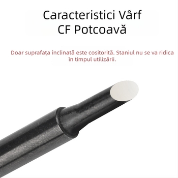 936 Vârf de lipit, formă potcoavă, seria CF, 42 mm, 60 W, 200–480°C, fără plumb, aliaj de cupru electroplacat