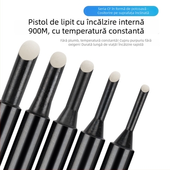 936 Vârf de lipit, formă potcoavă, seria CF, 42 mm, 60 W, 200–480°C, fără plumb, aliaj de cupru electroplacat