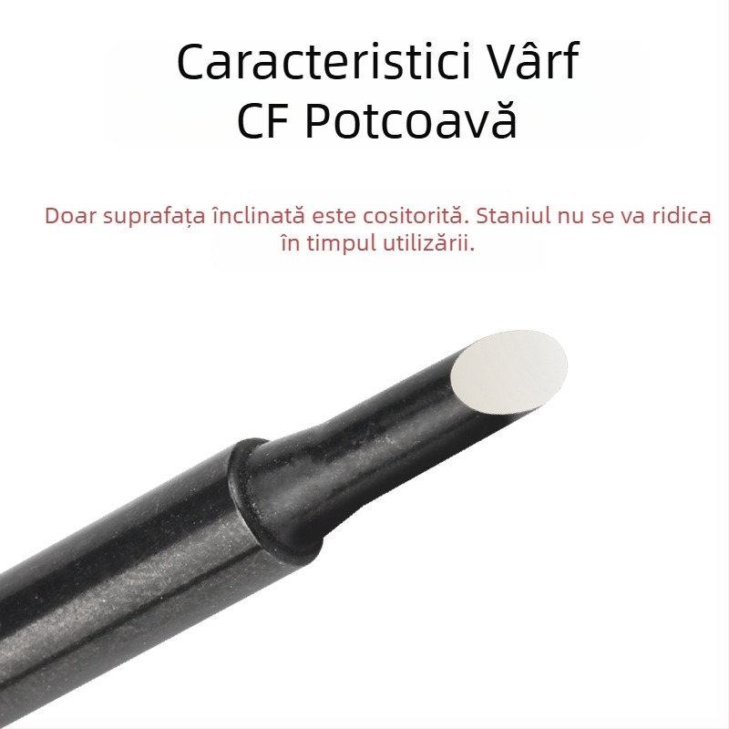 936 Vârf de lipit, formă potcoavă, seria CF, 42 mm, 60 W, 200–480°C, fără plumb, aliaj de cupru electroplacat