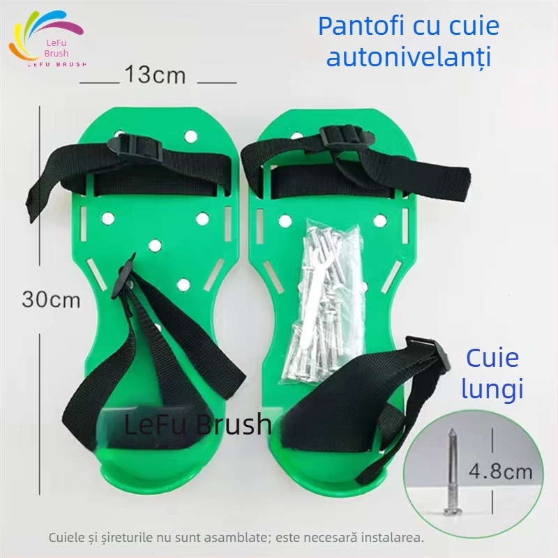 Pantofi cu pinteni pentru afânarea solului în gazon, 4,5 cm, epoxid auto-nivelant pentru pantofi gonflabili de gazon