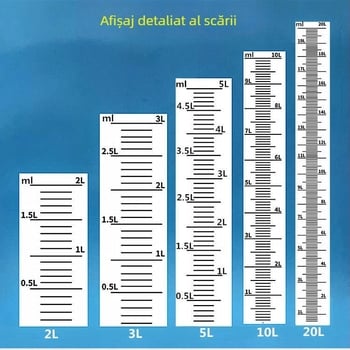 Recipient de măsurare, precizie înaltă, cu capacitate mare și scară, cană de plastic cu capac, pentru amestecuri de dezinfectant, 20 L