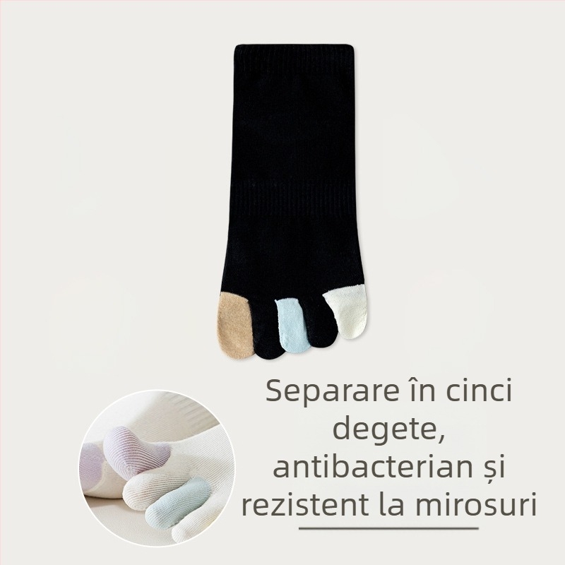Șosete pentru femei cu degete separate, din bumbac subțire de vară, colorate ca bomboane, absorb transpirația, respirabile, rezistente la mirosuri, șosete scurte