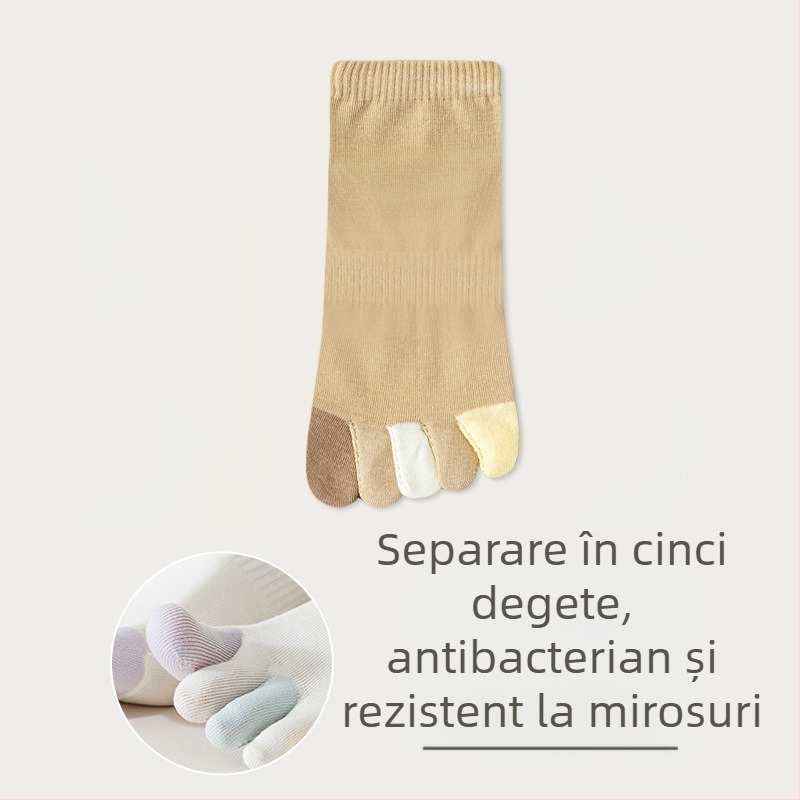 Șosete pentru femei cu degete separate, din bumbac subțire de vară, colorate ca bomboane, absorb transpirația, respirabile, rezistente la mirosuri, șosete scurte