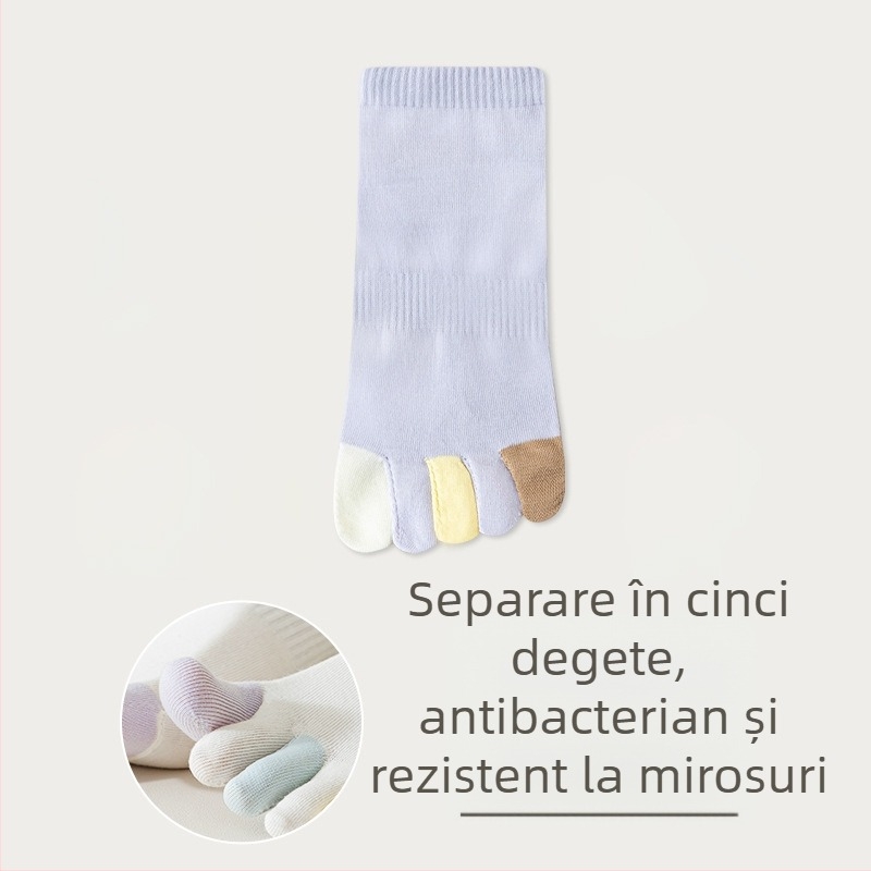 Șosete pentru femei cu degete separate, din bumbac subțire de vară, colorate ca bomboane, absorb transpirația, respirabile, rezistente la mirosuri, șosete scurte