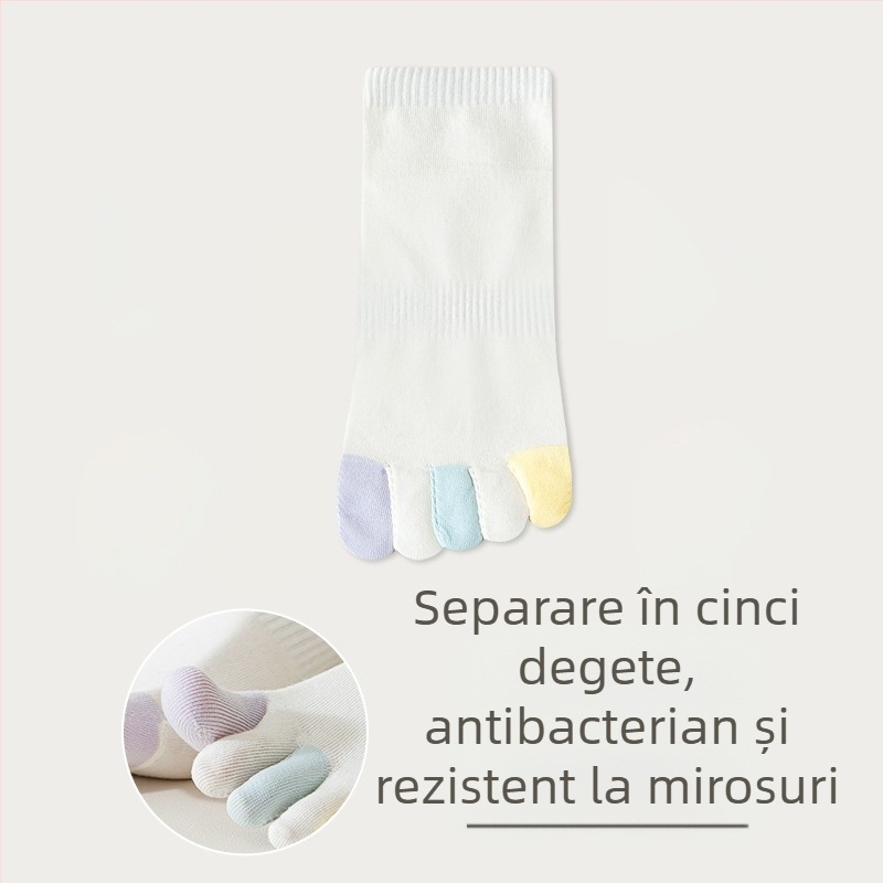 Șosete pentru femei cu degete separate, din bumbac subțire de vară, colorate ca bomboane, absorb transpirația, respirabile, rezistente la mirosuri, șosete scurte